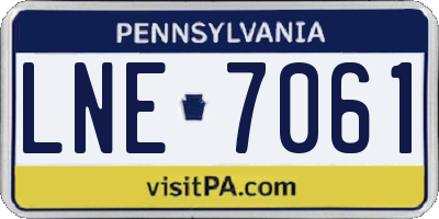 PA license plate LNE7061