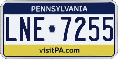 PA license plate LNE7255
