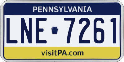 PA license plate LNE7261