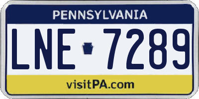 PA license plate LNE7289