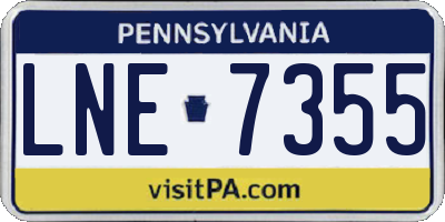 PA license plate LNE7355