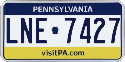 PA license plate LNE7427