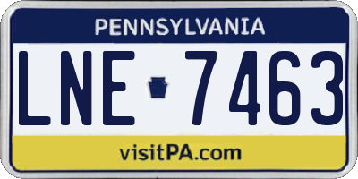 PA license plate LNE7463