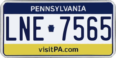 PA license plate LNE7565