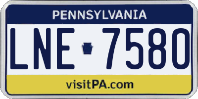 PA license plate LNE7580