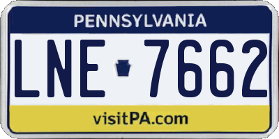PA license plate LNE7662