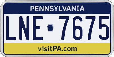 PA license plate LNE7675