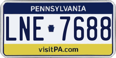 PA license plate LNE7688