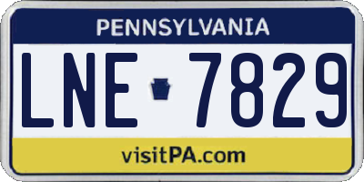 PA license plate LNE7829