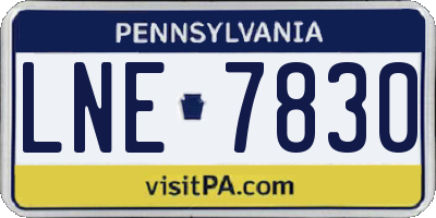 PA license plate LNE7830