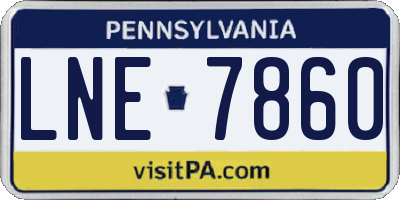 PA license plate LNE7860