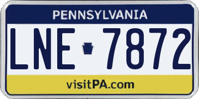 PA license plate LNE7872