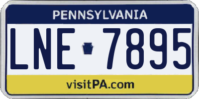 PA license plate LNE7895