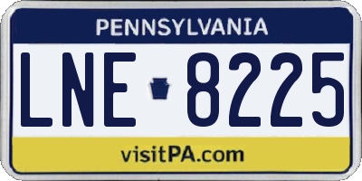 PA license plate LNE8225