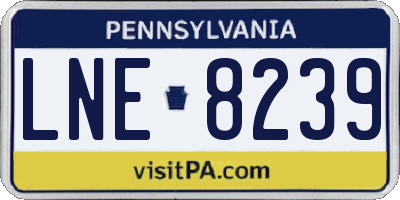 PA license plate LNE8239