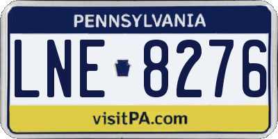 PA license plate LNE8276