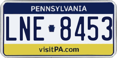 PA license plate LNE8453