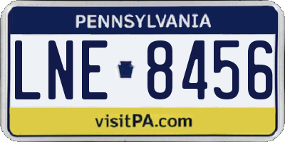 PA license plate LNE8456