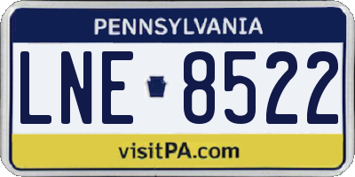 PA license plate LNE8522
