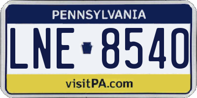 PA license plate LNE8540