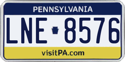PA license plate LNE8576