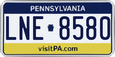 PA license plate LNE8580