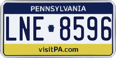 PA license plate LNE8596