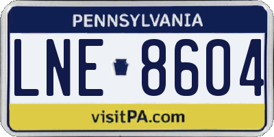 PA license plate LNE8604