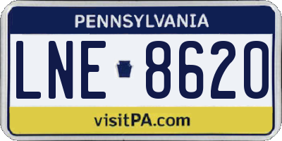 PA license plate LNE8620