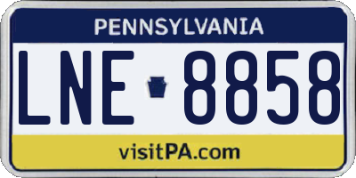 PA license plate LNE8858