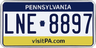 PA license plate LNE8897
