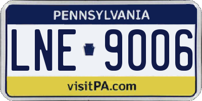PA license plate LNE9006