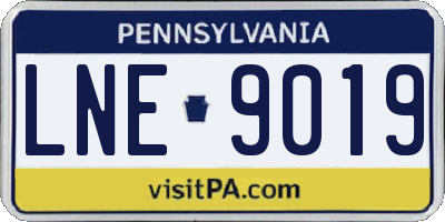 PA license plate LNE9019