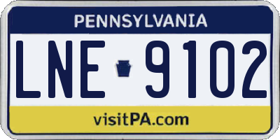 PA license plate LNE9102