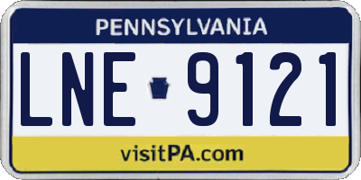 PA license plate LNE9121