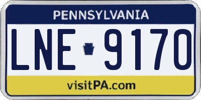 PA license plate LNE9170
