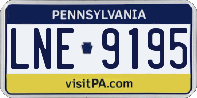 PA license plate LNE9195