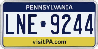 PA license plate LNE9244