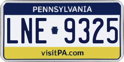 PA license plate LNE9325
