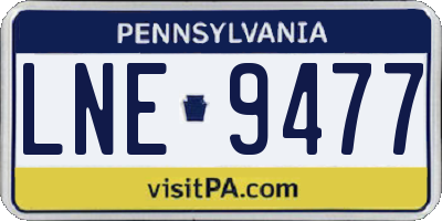 PA license plate LNE9477