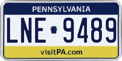 PA license plate LNE9489