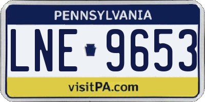 PA license plate LNE9653