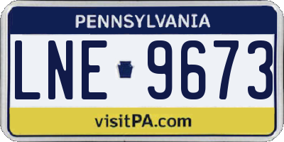 PA license plate LNE9673