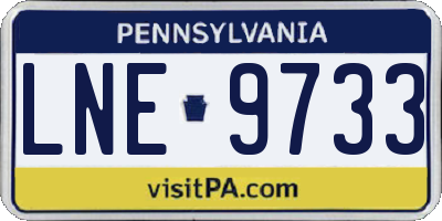 PA license plate LNE9733