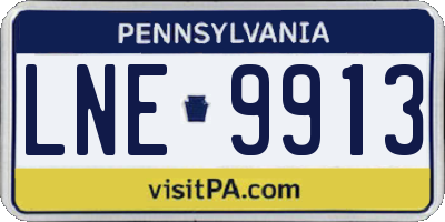PA license plate LNE9913
