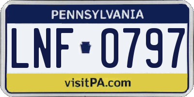 PA license plate LNF0797
