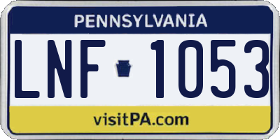PA license plate LNF1053