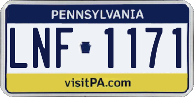 PA license plate LNF1171