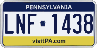 PA license plate LNF1438