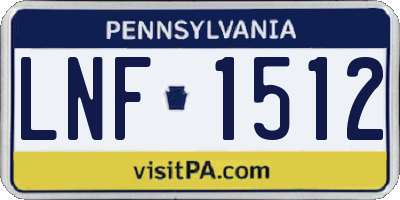 PA license plate LNF1512
